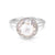 Rhodium-plated Sterling Silver Ring with Round Faceted Rock Crystal by Gexist®