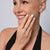 Rhodium-plated Sterling Silver Ring with faceted oval rock crystal by Gexist®