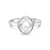 Rhodium-plated Sterling Silver Ring with faceted oval rock crystal by Gexist®