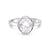 Rhodium-plated Sterling Silver Ring with faceted oval rock crystal by Gexist®