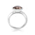 Rhodium-plated Sterling Silver Ring with round faceted smoky quartz by Gexist®