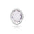 Rhodium-plated Sterling Silver Stud Earrings with faceted oval quartz crystal by Gexist®