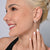 Rhodium-plated Sterling Silver Stud Earrings with round faceted rock-crystal stone by Gexist®