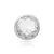 Rhodium-plated Sterling Silver Stud Earrings with round faceted rock-crystal stone by Gexist®