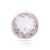 Rhodium-plated Sterling Silver Stud Earrings with round faceted rock-crystal stone by Gexist®