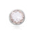 Rhodium-plated Sterling Silver Stud Earrings with round faceted rock-crystal stone by Gexist®