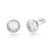 Rhodium-plated Sterling Silver Stud Earrings with round faceted rock-crystal stone by Gexist®