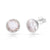 Rhodium-plated Sterling Silver Stud Earrings with round faceted rock-crystal stone by Gexist®