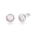 Rhodium-plated Sterling Silver Stud Earrings with round faceted rock-crystal stone by Gexist®