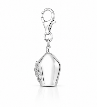 Rhodium-plated silver bell charm by Gexist®