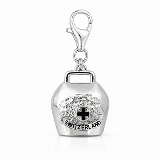 Rhodium-plated silver bell charm by Gexist®