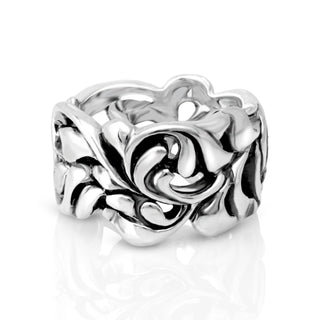 Ring in Silver Sterling oxidized finish in relief by Gexist®
