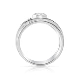 Ring in Solid Polished Sterling Silver composed of several coiled bands with white zirconia by Gexist®