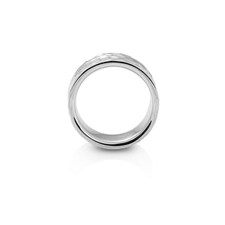 Ring in Sterling Silver with a combination of a shiny and hammered finish by Gexist®