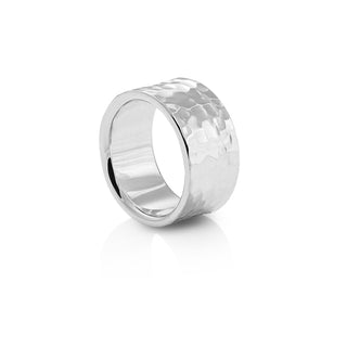 Ring in Sterling Silver with a combination of a shiny and hammered finish by Gexist®