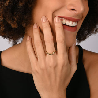 Ring in Sterling silver gold plated in the shape of an ethno arrow by Gexist®