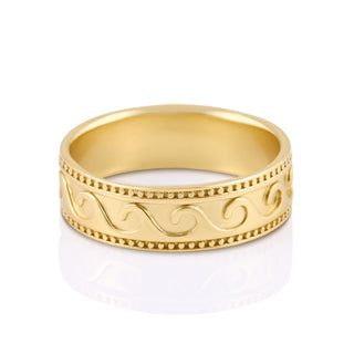 Ring in Sterling silver gold plated with a mix of surfer and ethno styles by Gexist®