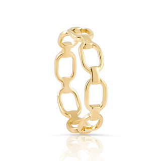 Ring in Sterling silver gold plated with chain-like rectangles by Gexist®