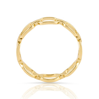 Ring in Sterling silver gold plated with chain-like rectangles by Gexist®