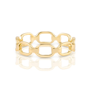 Ring in Sterling silver gold plated with chain-like rectangles by Gexist®