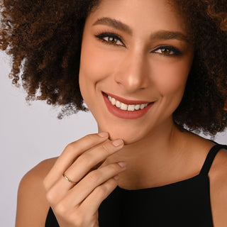 Ring in Sterling silver gold plated with flat braid by Gexist®