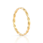 Ring in Sterling silver gold plated with flat braid by Gexist®