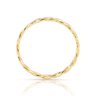 Ring in Sterling silver gold plated with flat braid by Gexist®