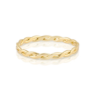 Ring in Sterling silver gold plated with flat braid by Gexist®