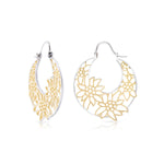 Small Sterling Silver Edelweiss Filigree Bicolor Basket Earrings by Gexist®