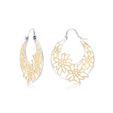 Small Sterling Silver Edelweiss Filigree Bicolor Basket Earrings by Gexist®