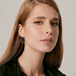 Small Sterling Silver Edelweiss Rhodium Filigree Black Basket Earrings by Gexist®