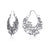 Small Sterling Silver Edelweiss Rhodium Filigree Black Basket Earrings by Gexist®