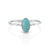Small Sterling Silver ring with vertical oval Turquoise cab by Gexist®