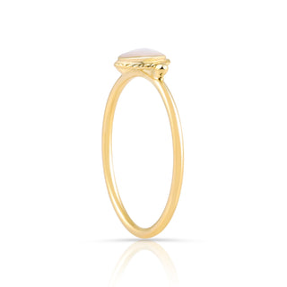 Small ethno style ring in Sterling silver gold plated with a mother-of-pearl by Gexist®