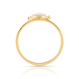 Small ethno style ring in Sterling silver gold plated with a mother-of-pearl by Gexist®