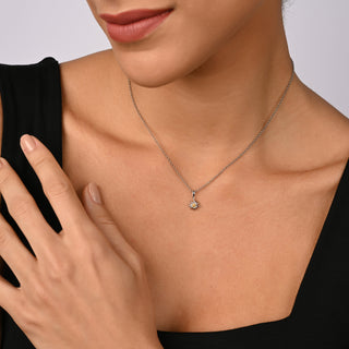 Small necklace with Edelweiss pendant, shiny Bicolor rhodium-plated yellow gold by Gexist®