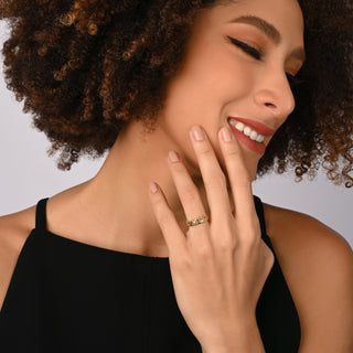 Small ring ethnic crown style in gold-plated Sterling silver shiny finish by Gexist®