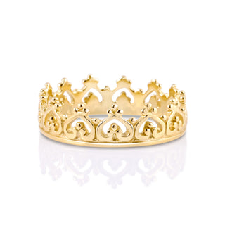 Small ring ethnic crown style in gold-plated Sterling silver shiny finish by Gexist®