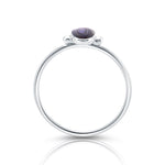 Small ring in Sterling Silver with a magnificent vertical oval Abalone with multiple reflections (Mother-of-Pearl) cab by Gexist®