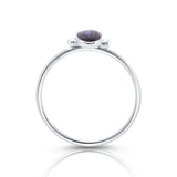 Small ring in Sterling Silver with a magnificent vertical oval Abalone with multiple reflections (Mother-of-Pearl) cab by Gexist®