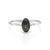 Small ring in Sterling Silver with a magnificent vertical oval Abalone with multiple reflections (Mother-of-Pearl) cab by Gexist®
