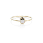 Small ring in Sterling Silver with gold plating, ethno style with Mother of pearl by Gexist®