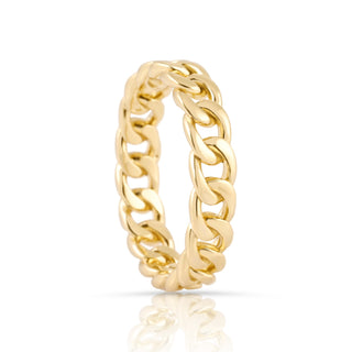 Small ring in Sterling silver gold plating and gourmet links by Gexist®