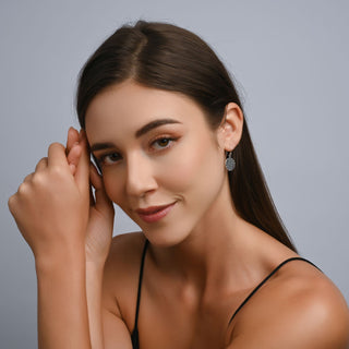 Sterling Silver Drop Earrings with Ethnic Motifs by Gexist®