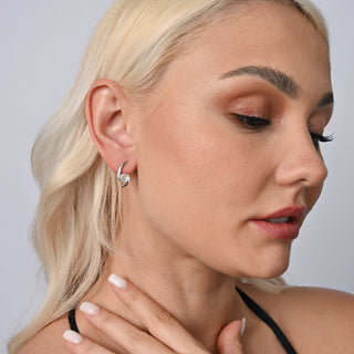 Sterling Silver Earrings with Swiss Stone Cristal Quartz by Gexist®