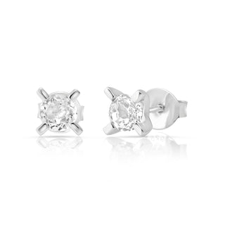 Sterling Silver Earrings with Swiss Stone Cristal Quartz by Gexist®