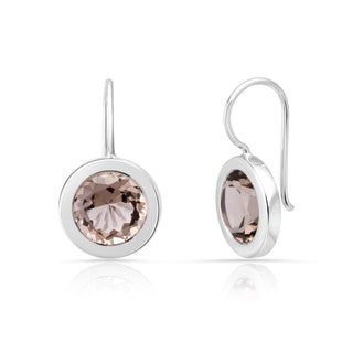 Sterling Silver Earrings with Swiss Stone Smoky Quartz by Gexist®