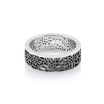 Sterling Silver Edelweiss Filigree Black Rhodium Ring by Gexist®