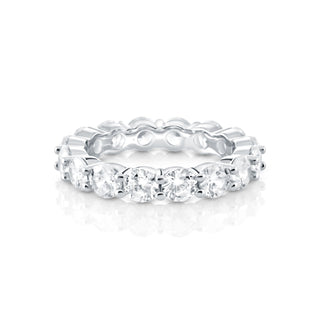 Sterling Silver Eternity ring adorned with Zircons mounted on claws all around the ring by Gexist®