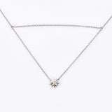 Sterling Silver Necklace and Pendant Edelweiss polished Bicolor by Gexist®